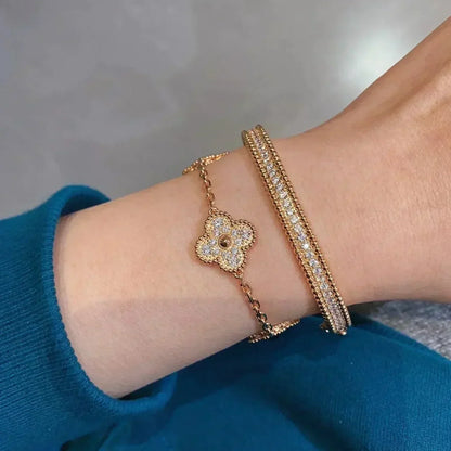 [Kismet Jewels ]CLOVER 5 MOTIFS  FULL DIAMOND BRACELET