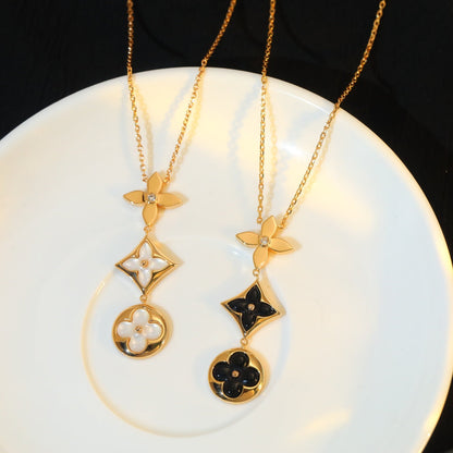 [Kismet Jewels ]STAR AND SUN ONYX PINK GOLD NECKLACE