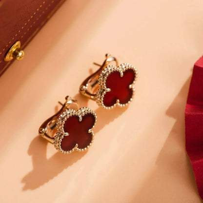 [Kismet Jewels ]CLOVER MEDIUM 1 MOTIFS CARNELIAN  EARRINGS