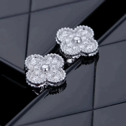 [Kismet Jewels ]CLOVER 1 MOTIFS DIAMOND STUD EARRINGS SILVER