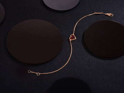 [Kismet Jewels ]HEART CARNELIAN PINK GOLD BRACELET