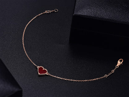 [Kismet Jewels ]HEART CARNELIAN PINK GOLD BRACELET