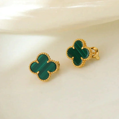 [Kismet Jewels ]CLOVER MEDIUM 1 MOTIFS MALACHITE  EARRINGS