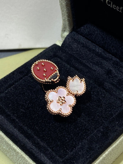 [Kismet Jewels ]LUCKY 3 MOTIF ROSE GOLD RING
