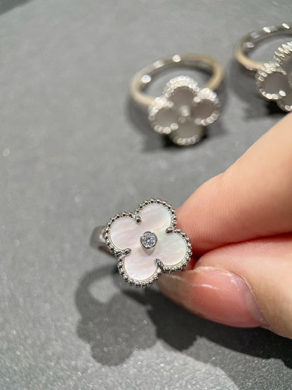 [Kismet Jewels ]CLOVER SILVER MOP DIAMOND RING