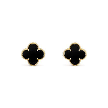 [Kismet Jewels ]CLOVER MEDIUM 1 MOTIFS  ONYX STUD EARRINGS