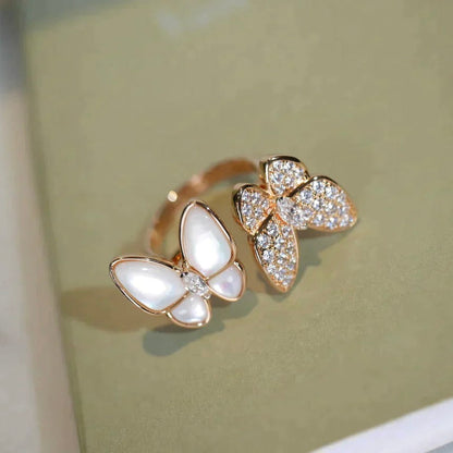 [Kismet Jewels ]TWIN BUTTERFLY DIAMOND MOP RING