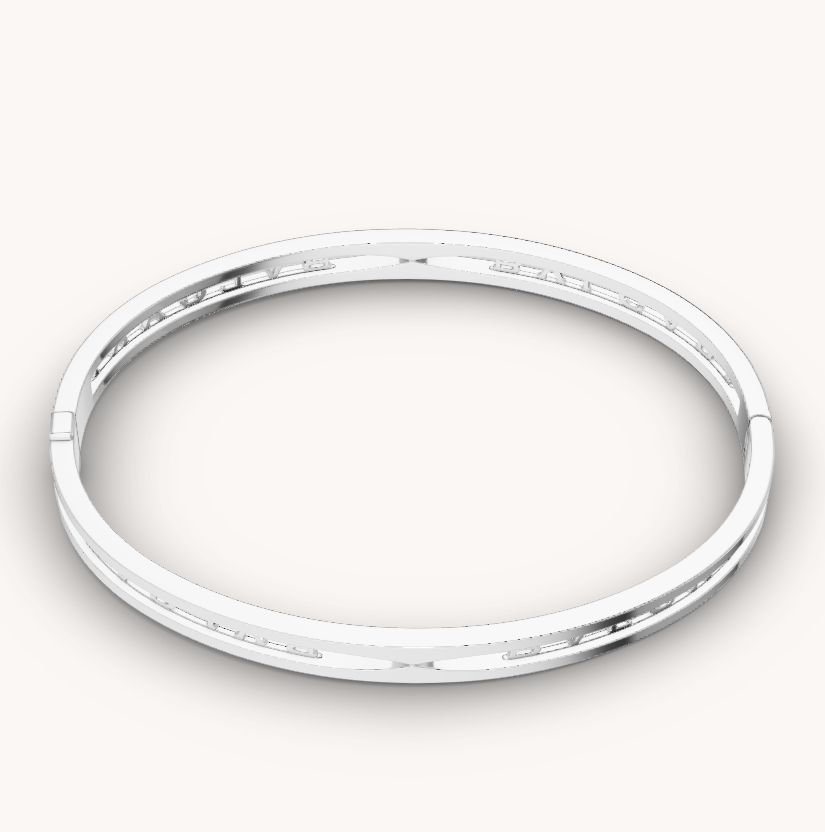 [Kismet Jewels ]ZERO 1 SPIRAL LOGO SILVER BRACELET