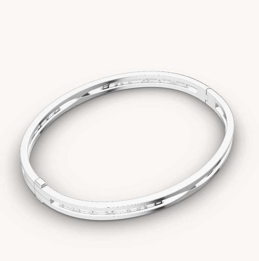 [Kismet Jewels ]ZERO 1 SPIRAL LOGO SILVER BRACELET