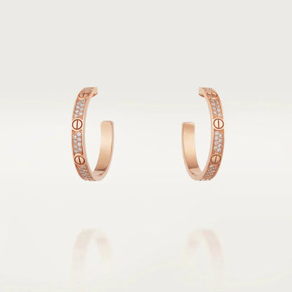 [Kismet Jewels ]LOVE DIAMOND PINK GOLD HOOP EARRINGS