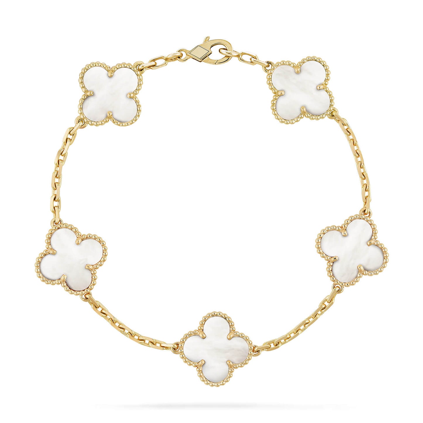 [Kismet Jewels ]CLOVER  5 MOTIF WHITE MOP BRACELET