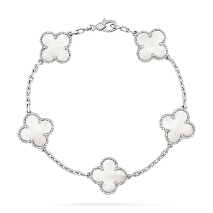 [Kismet Jewels ]CLOVER SILVER MOP 5 MOTIF BRACELET