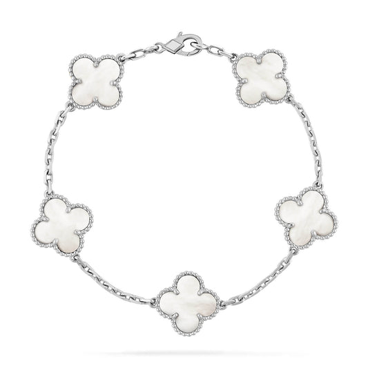[Kismet Jewels ]CLOVER SILVER MOP 5 MOTIF BRACELET