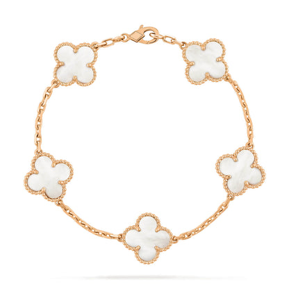 [Kismet Jewels ]CLOVER  5 MOTIF WHITE MOP BRACELET