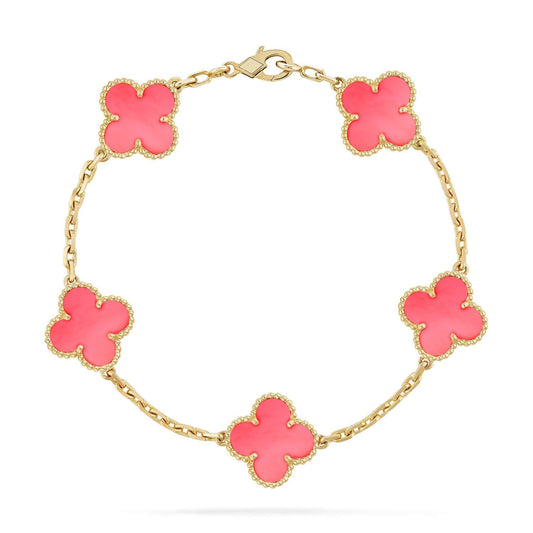 [Kismet Jewels ]CLOVER 5 PINK MOP BRACELET