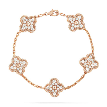[Kismet Jewels ]CLOVER 5 MOTIFS  FULL DIAMOND BRACELET