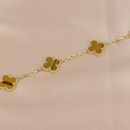 [Kismet Jewels ]CLOVER  5 MOTIFS TIGER EYE BRACELET