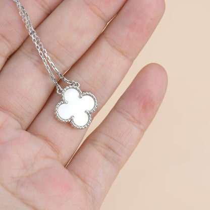 [Kismet Jewels ]CLOVER  15MM WHITE MOTHER-OF-PEARL SILVER
