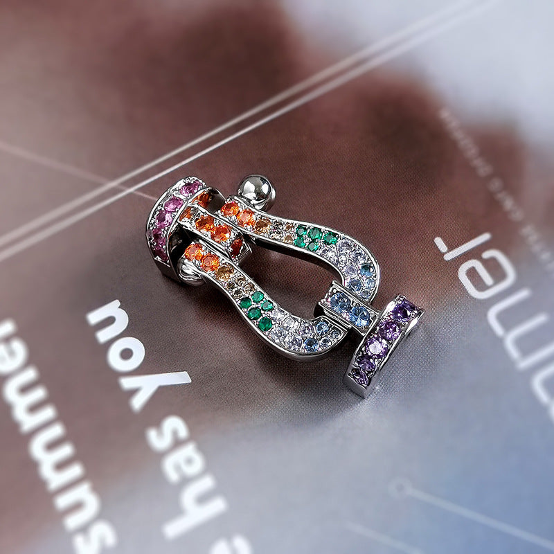 [Kismet Jewels ]FORC LARGE HORSESHOE  COLORED DIAMOND BRACELET SILVER