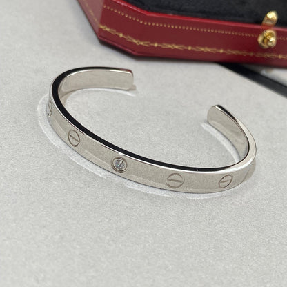 [Kismet Jewels ]LOVE BRACELET 6.1MM 1 DIAMOND OPEN CUFF