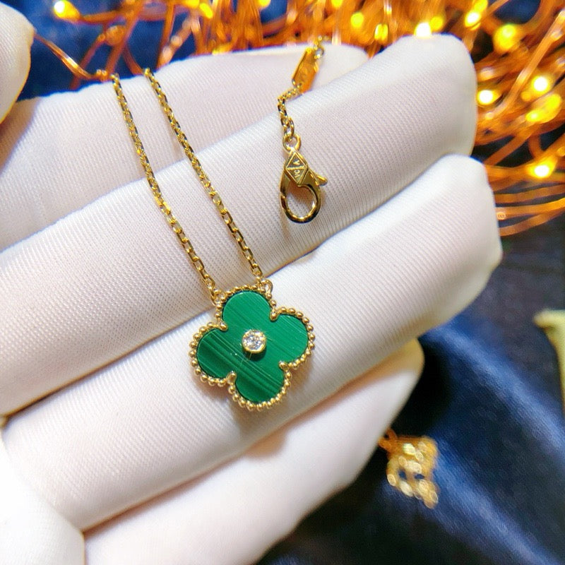 [Kismet Jewels ]CLOVER 15MM DIAMOND TURQUOISE NECKLACE