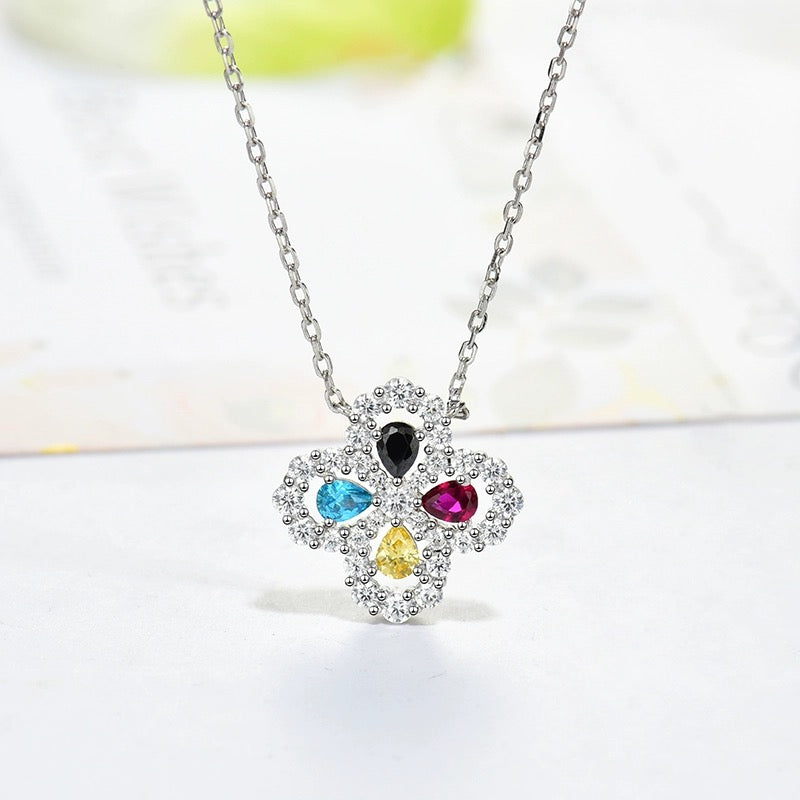 [Kismet Jewels ]LOOP NECKLACE FULL MOTIF DIAMOND 16MM MULTIPLE COLORS