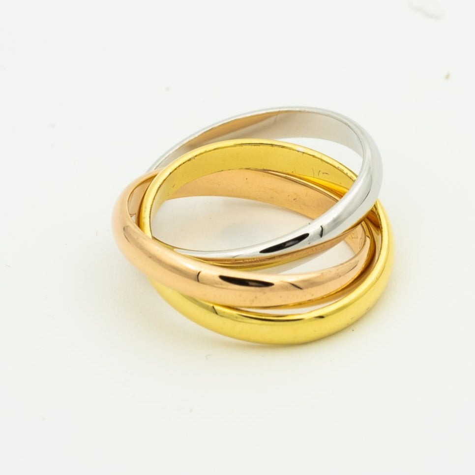 [Kismet Jewels ]TRINITY RING GOLD PINK GOLD SILVER