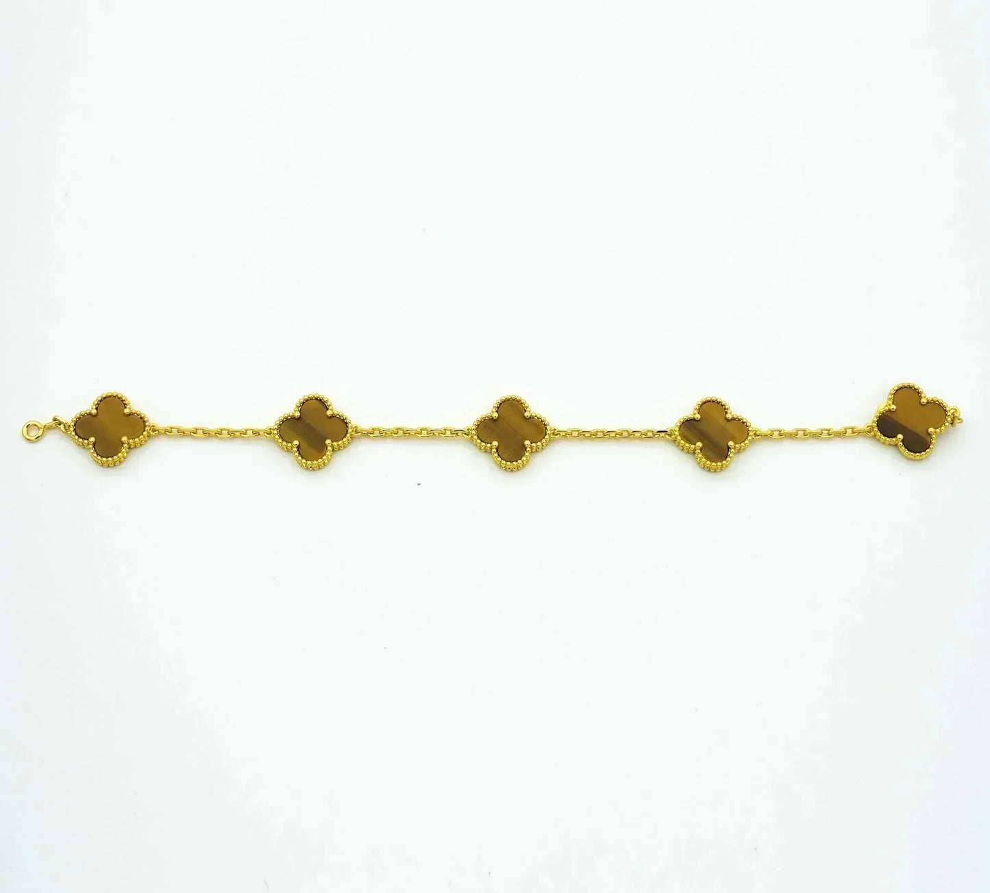 [Kismet Jewels ]CLOVER  5 MOTIFS TIGER EYE BRACELET