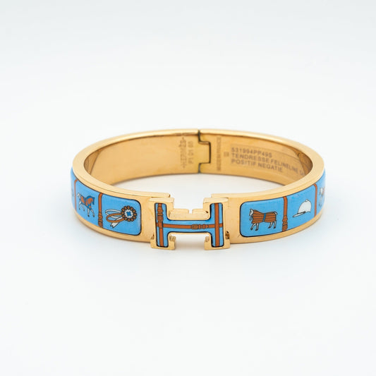 [Kismet Jewels ]H PINK GOLD BRACELET BLUE CERAMIC