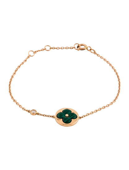[Kismet Jewels ]SUN MALACHITE 1 DIAMOND PINK GOLD BRACELET
