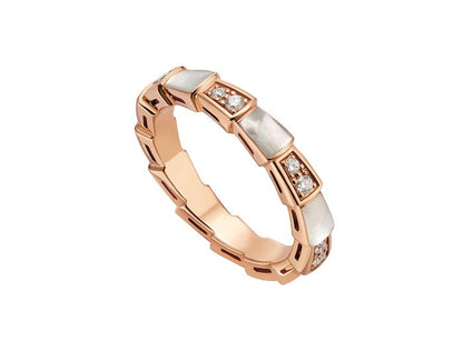 [Kismet Jewels ]SERPENTI RING PINK GOLD DIAMOND MOP 3MM
