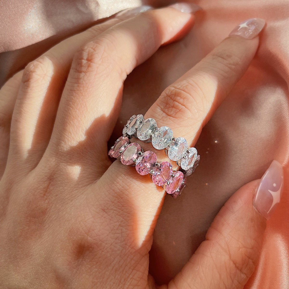 [Kismet Jewels ]Dainty Elongated Cushion Cut Tennis Ring