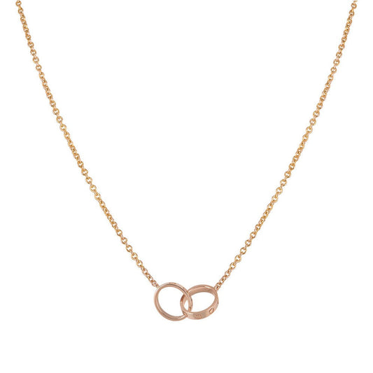 [Kismet Jewels ]LOVE NECKLACE DOUBLE RING PINK GOLD