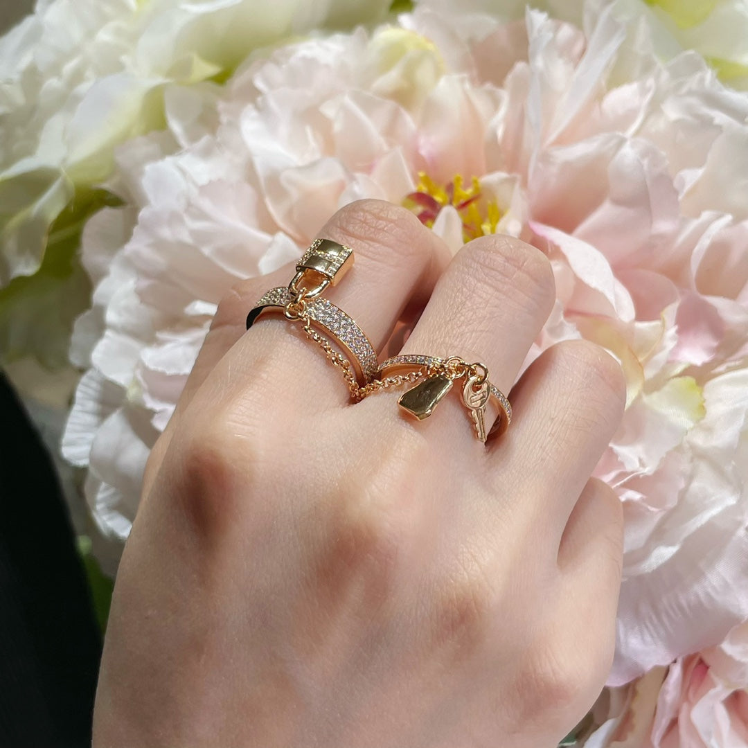 [Kismet Jewels ]HM KELLY CLOCHETTE DOUBLE RING IN  WITH DIAMONDS