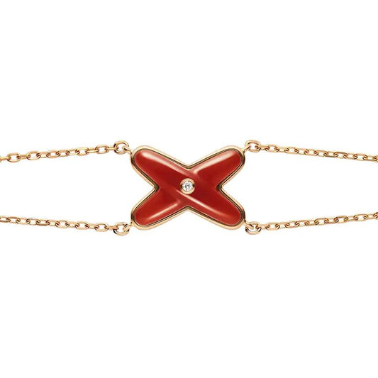 [Kismet Jewels ]JEUX BRACELET CARNELIAN PINK GOLD 1 DIAMOND