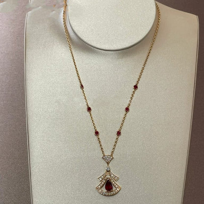 [Kismet Jewels ]DREAM NECKLACE CARNELIAN DIAMOND PINK GOLD