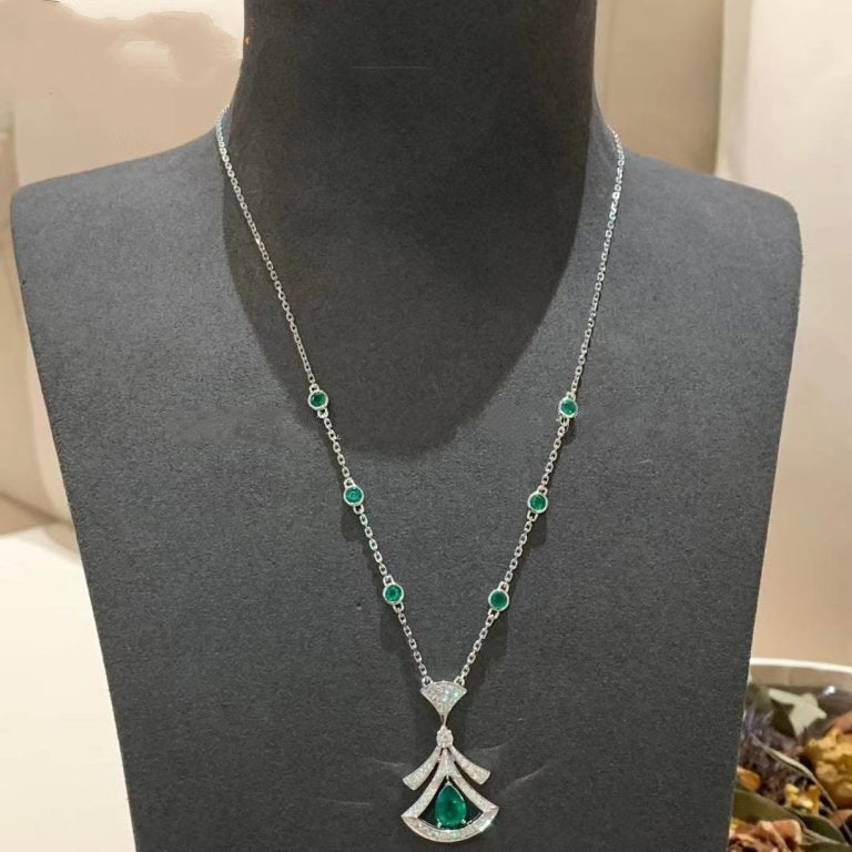 [Kismet Jewels ]DREAM NECKLACE MALACHITE DIAMOND SILVER