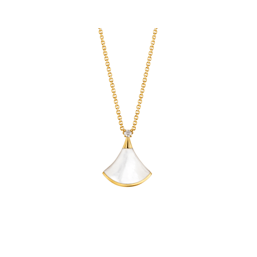 [Kismet Jewels ]DREAM NECKLACE WHITE MOP GOLD 1 DIAMOND