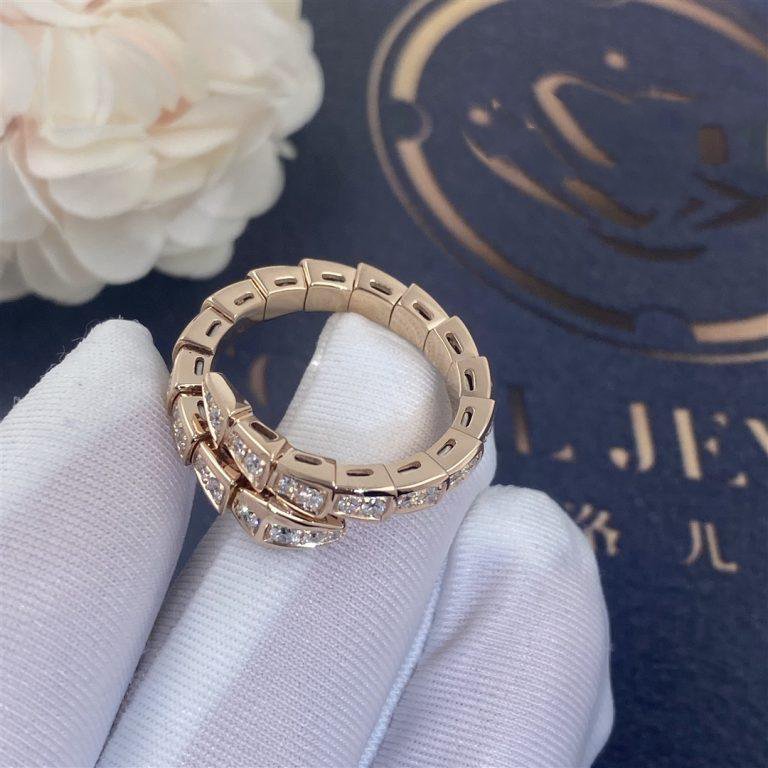 [Kismet Jewels ]SERPENTI RING PINK GOLD DIAMOND PAVED 4MM