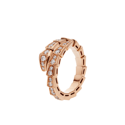 [Kismet Jewels ]SERPENTI RING PINK GOLD DIAMOND PAVED 4MM