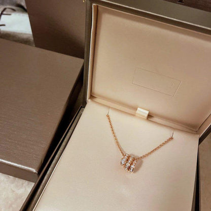 [Kismet Jewels ]SERPENTI PINK GOLD NECKLACE DOUBLE RING DIAMOND