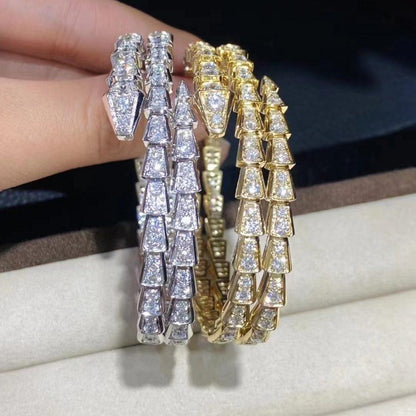 [Kismet Jewels ]SERPENTI BRACELET GOLD DIAMOND DOUBLE ROW