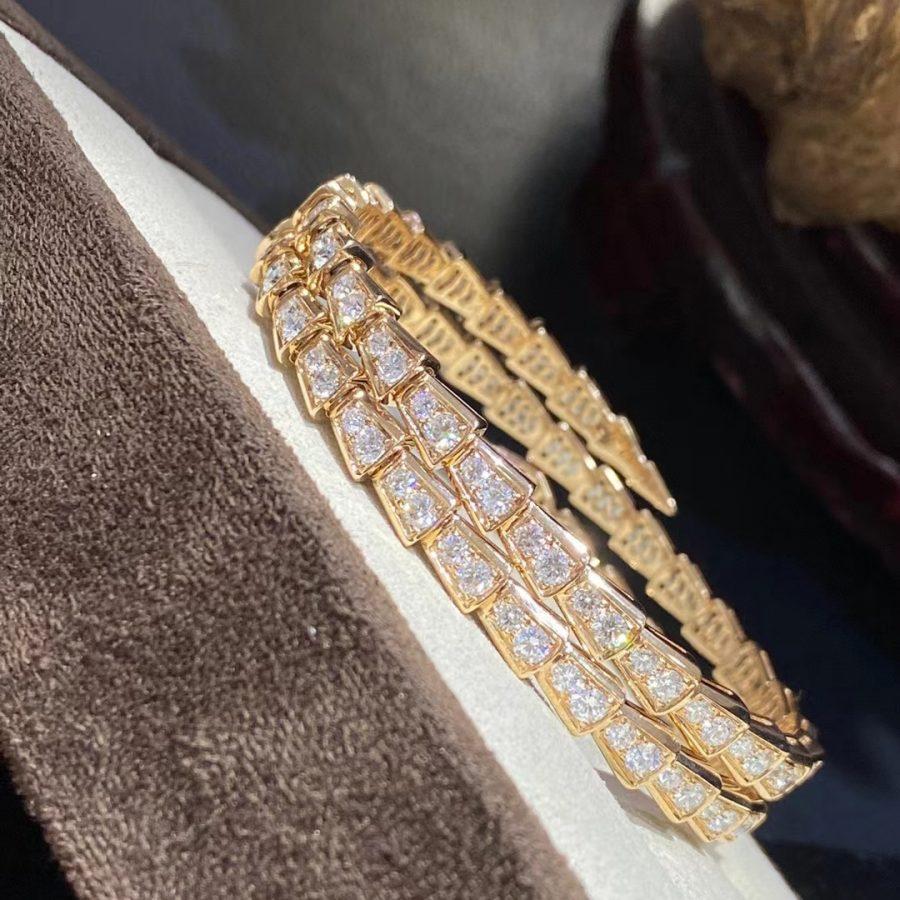 [Kismet Jewels ]SERPENTI BRACELET GOLD DIAMOND DOUBLE ROW