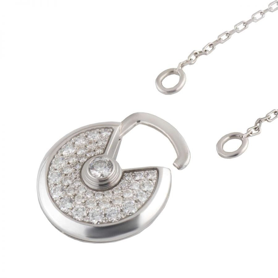 [Kismet Jewels ]AMULETTE SILVER FULL DIAMOND NECKLACE