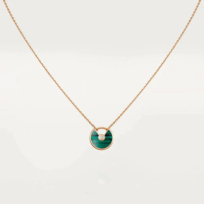 [Kismet Jewels ]AMULETTE ROSE GOLD MALACHITE NECKLACE