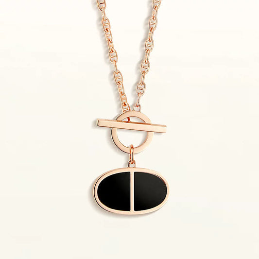 [Kismet Jewels ]CHAINE VERSO BLACK CERAMIC NECKLACE