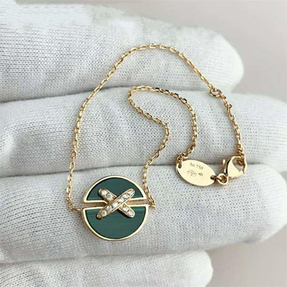 [Kismet Jewels ]JEUX DE BRACELET MALACHITE PINK GOLD DIAMONDS