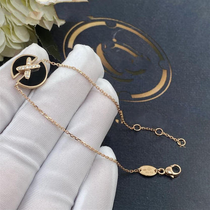 [Kismet Jewels ]JEUX DE BRACELET ONYX PINK GOLD DIAMOND