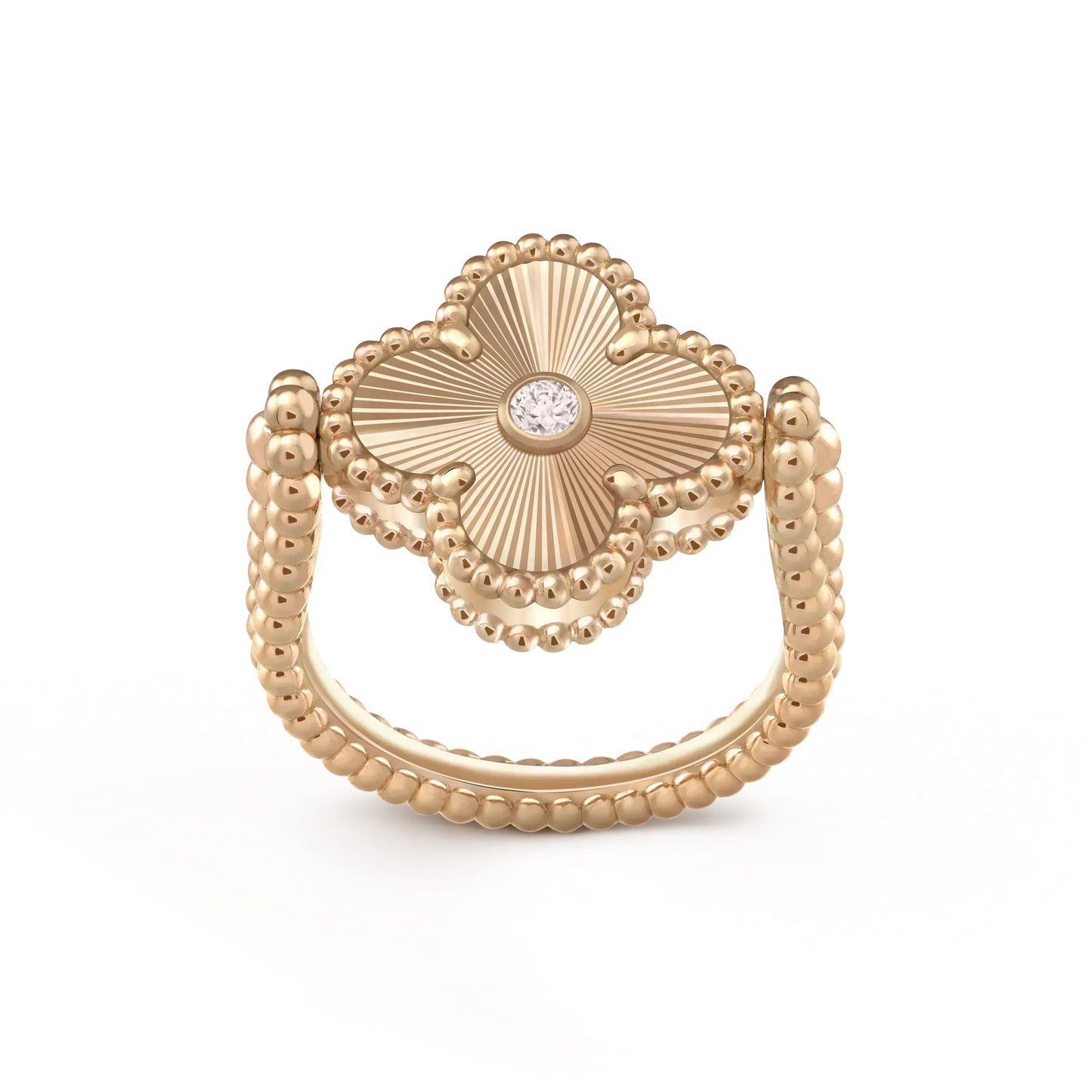 [Kismet Jewels ]CLOVER RIVERSIBLE ROSE GOLD RING