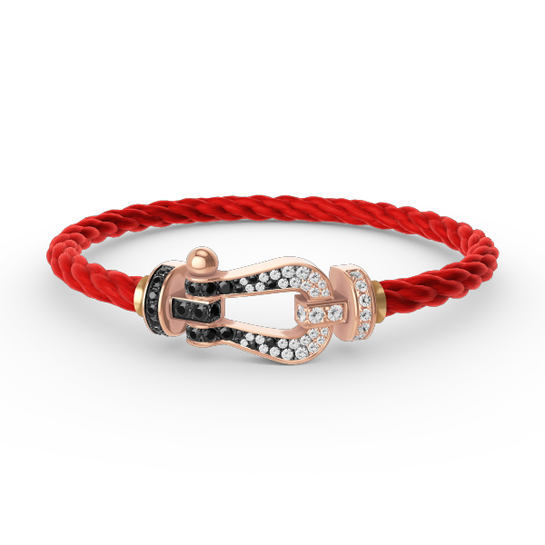 [Kismet Jewels ]FORCE LARGE HORSESHOE BLACK WHITE DIAMOND BRACELET ROSE GOLD